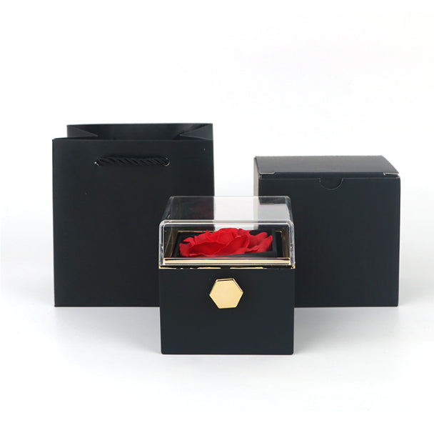 Box Rosa Eterna con cassetto gioielli - Regalo romantico elegante