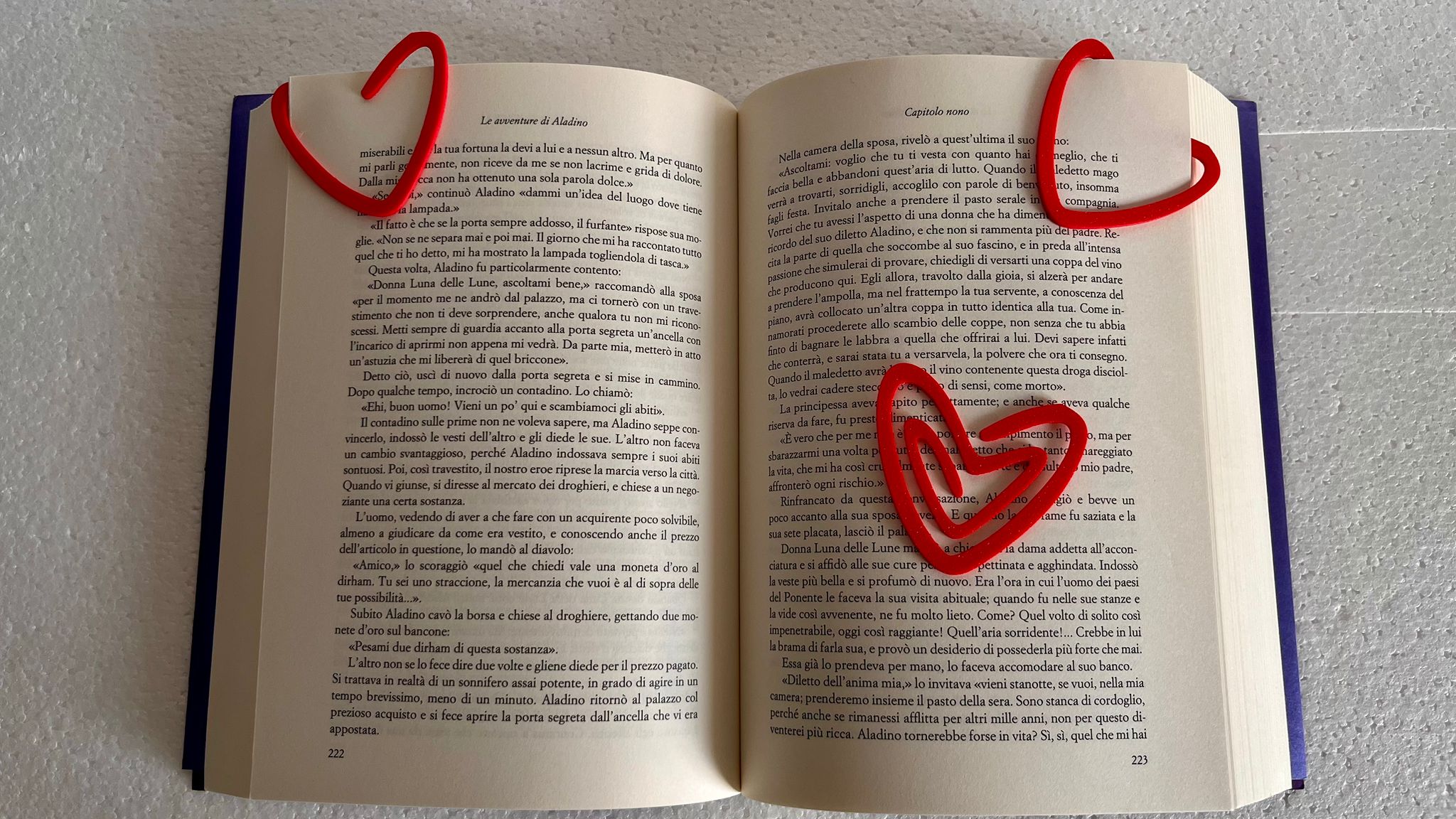 Segnalibro - tris di cuori