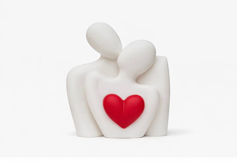 Scultura Abbraccio con cuore - Decorazione moderna in stampa 3D