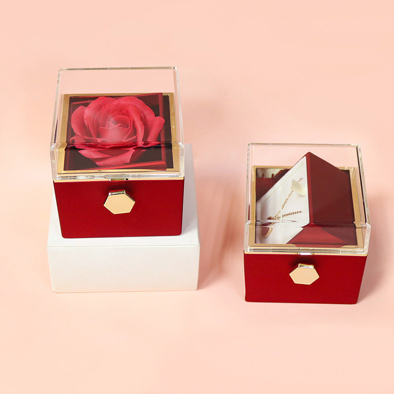 Box Rosa Eterna con cassetto gioielli - Regalo romantico elegante