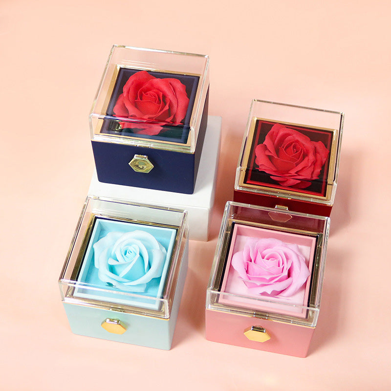 Box Rosa Eterna con cassetto gioielli - Regalo romantico elegante