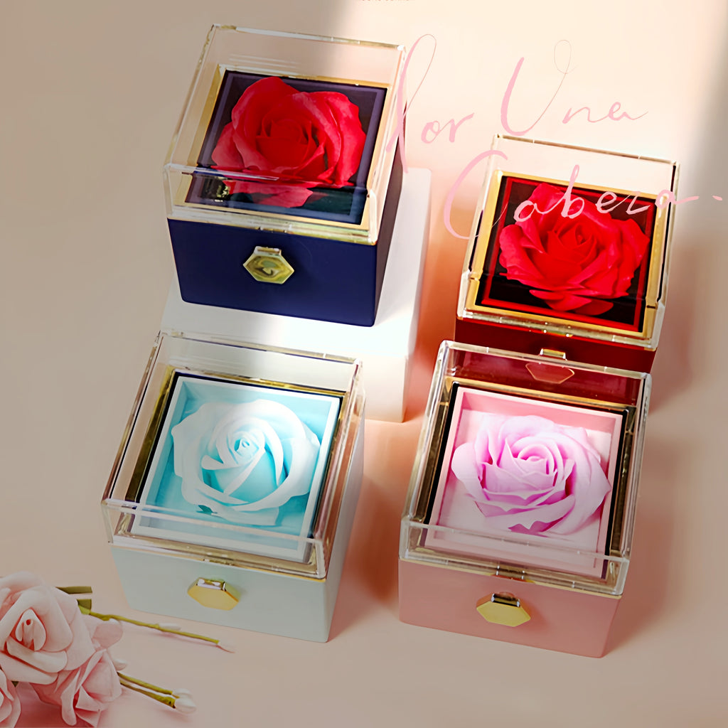 Box Rosa Eterna con cassetto gioielli - Regalo romantico elegante