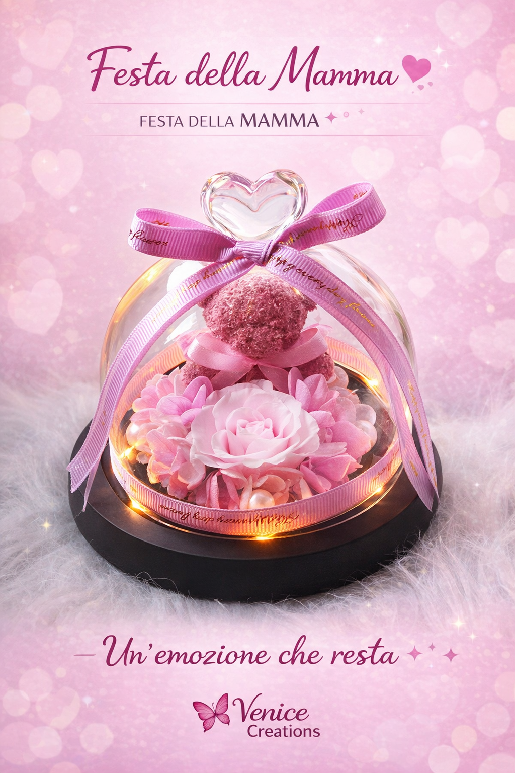 Rosa Eterna LED con Cupola