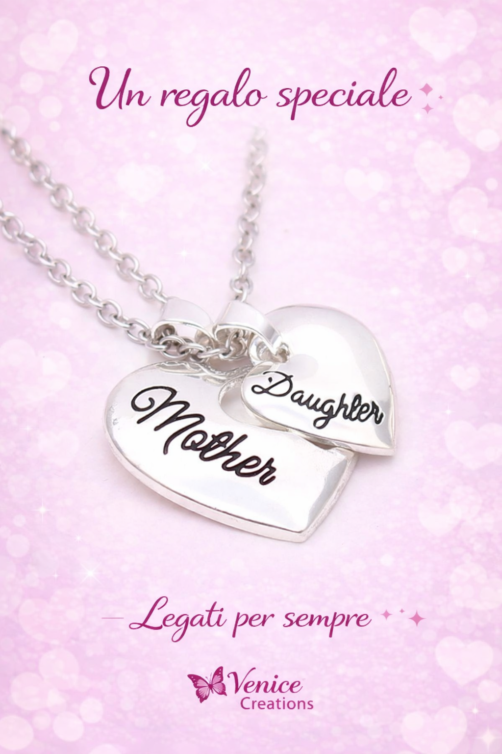 Collana Cuore Mamma e Figlia – Ciondolo Divisibile Mother Daughter Regalo Festa della Mamma
