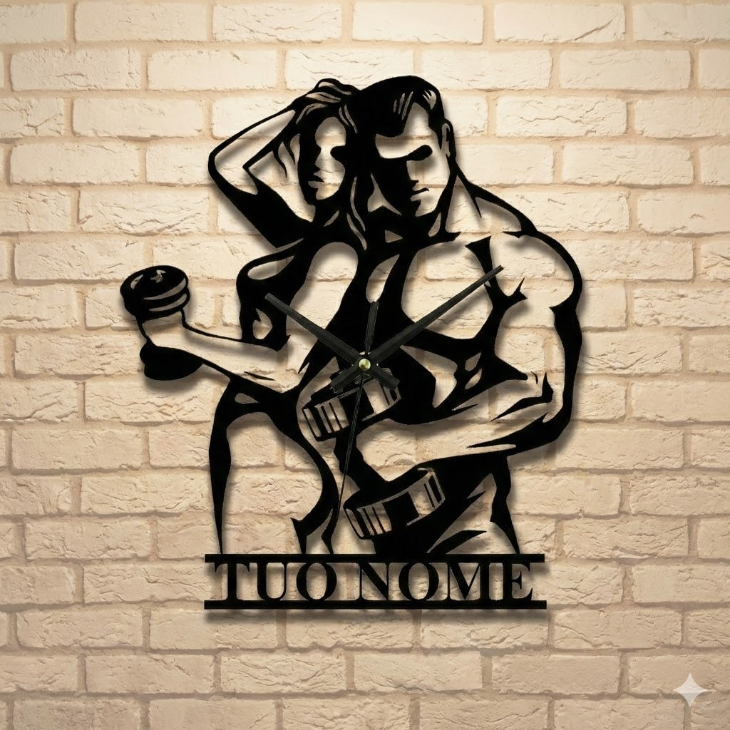 Orologio da Parete Personalizzato Fitness con Nome – Idea Regalo Palestra