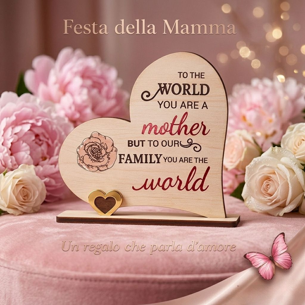Targa Decorativa in legno per la festa della mamma