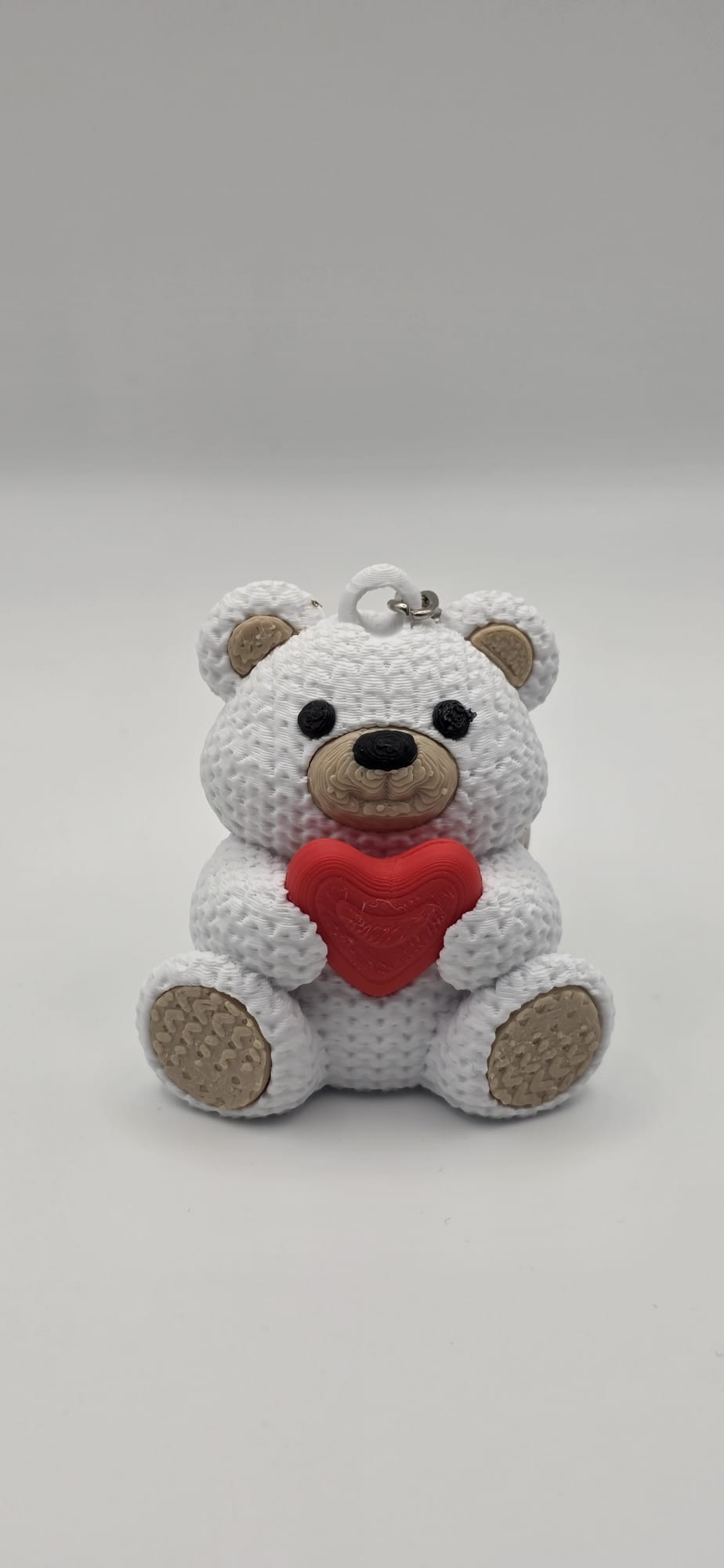 Portachiavi Orsetto con Cuore in Stampa 3D – Idea Regalo Romantica