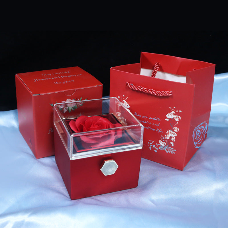 Box Rosa Eterna con cassetto gioielli - Regalo romantico elegante