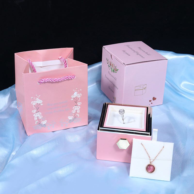 Box Rosa Eterna con cassetto gioielli - Regalo romantico elegante