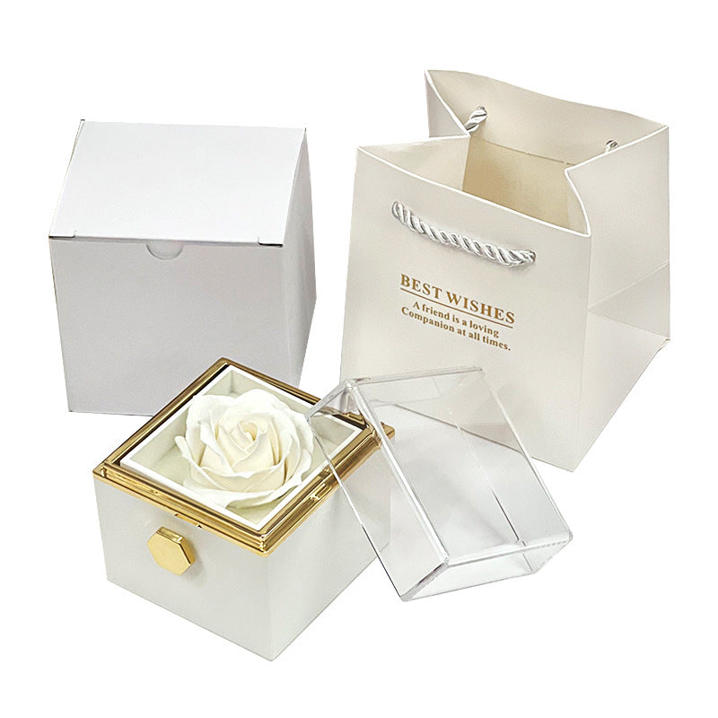 Box Rosa Eterna con cassetto gioielli - Regalo romantico elegante